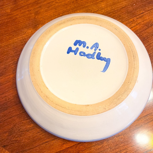 MA Hadley Pottery 7in Chicken Rooster Ashtray Trinket Candy Dish Signed Vintage - Picture 4 of 5